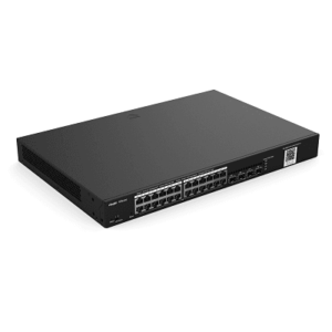 RG-NBS3100-24GT4SFP-P SWITCH 24 PUERTOS POE+ 370W 1Gpbs + 4 PUERTOS SFP 1Gbps CAPA 2 TASA 41.67Mbps 1RU ADMINISTRABLE NUBE RUIJIE